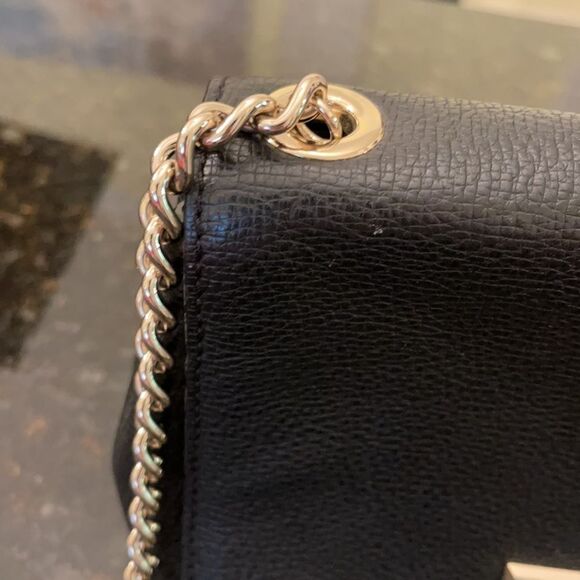 *Kate Spade* Black Leather Chain Handbag EUC - Picture 5 of 11